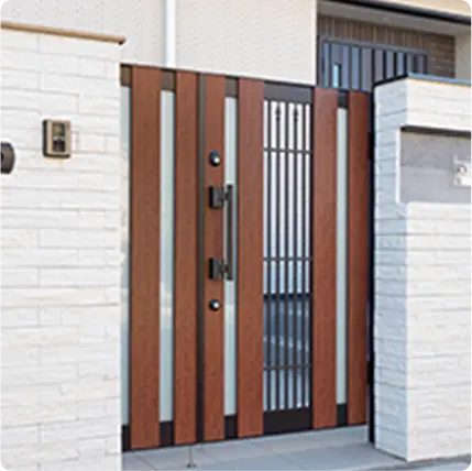 袖壁一体型門柱施工例を表す画像