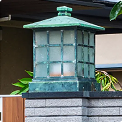 照明付き門柱施工例を表す画像